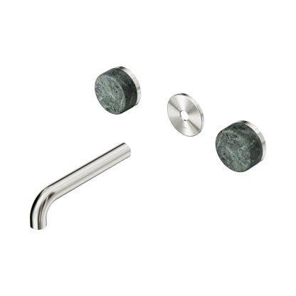 Serenity Wall Basin Set 160mm Spout With Verde Alpi Handle Trim Kit Only Brushed Nickel