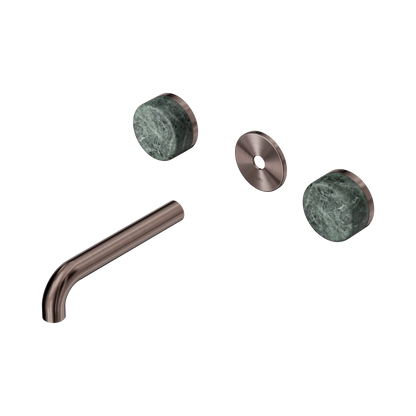 Serenity Wall Basin Set 160mm Spout With Verde Alpi Handle Trim Kit Only Brushed Bronze
