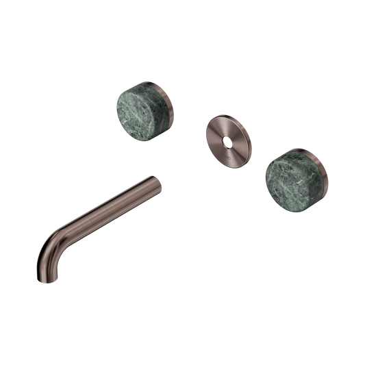 Serenity Wall Basin Set 160mm Spout With Verde Alpi Handle Trim Kit Only Brushed Bronze