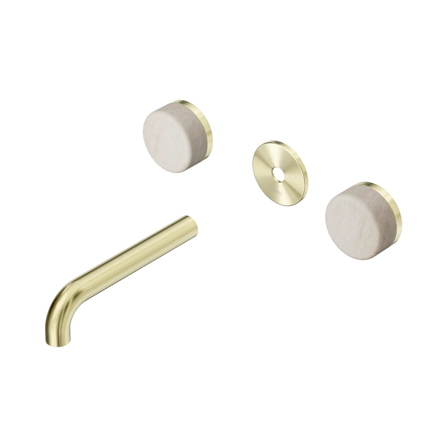Serenity Wall Basin Set 160mm Spout With Rome Travertine Handle Trim Kit Only Brushed Gold