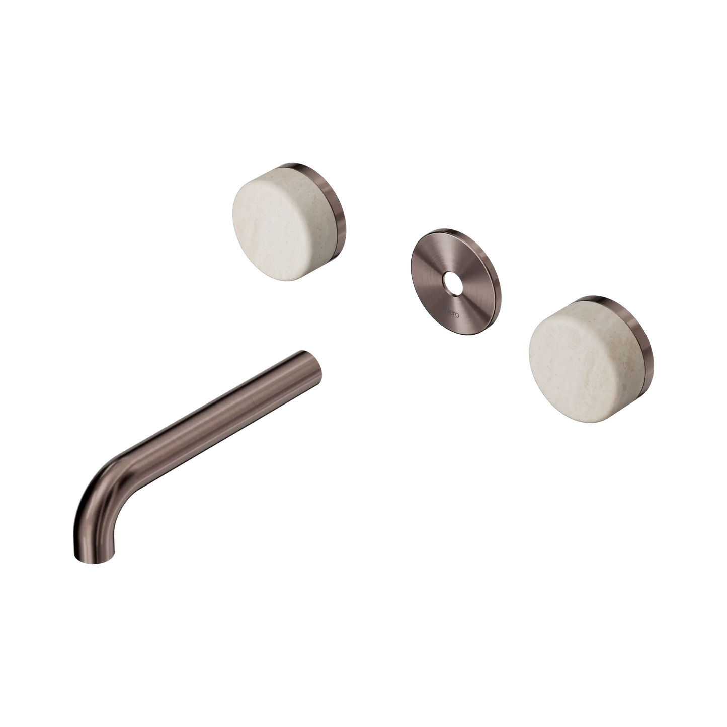 Serenity Wall Basin Set 160mm Spout With Rome Travertine Handle Trim Kit Only Brushed Bronze