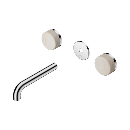 Serenity Wall Basin Set 160mm Spout With Rome Travertine Handle Trim Kit Only Chrome