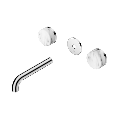Serenity Wall Basin Set 160mm Spout With Arabescato Corchia Handle Trim Kit Only Chrome