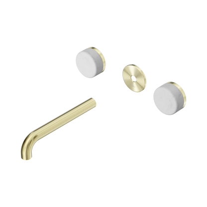Serenity Wall Basin Set 185mm Spout With Carrara Handle Trim Kit Only Brushed Gold