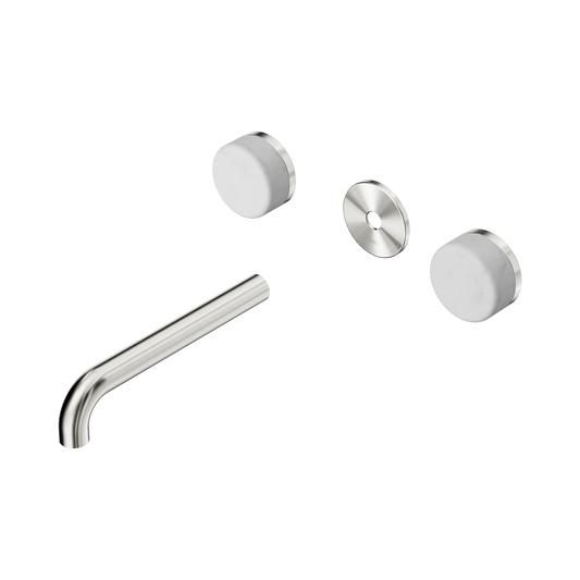 Serenity Wall Basin Set 185mm Spout With Carrara Handle Trim Kit Only Brushed Nickel