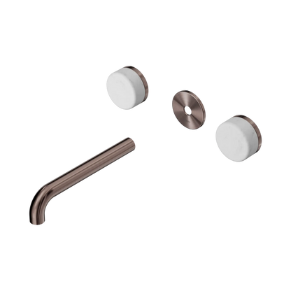Serenity Wall Basin Set 185mm Spout With Carrara Handle Trim Kit Only Brushed Bronze