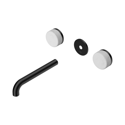 Serenity Wall Basin Set 185mm Spout With Carrara Handle Trim Kit Only Matte Black