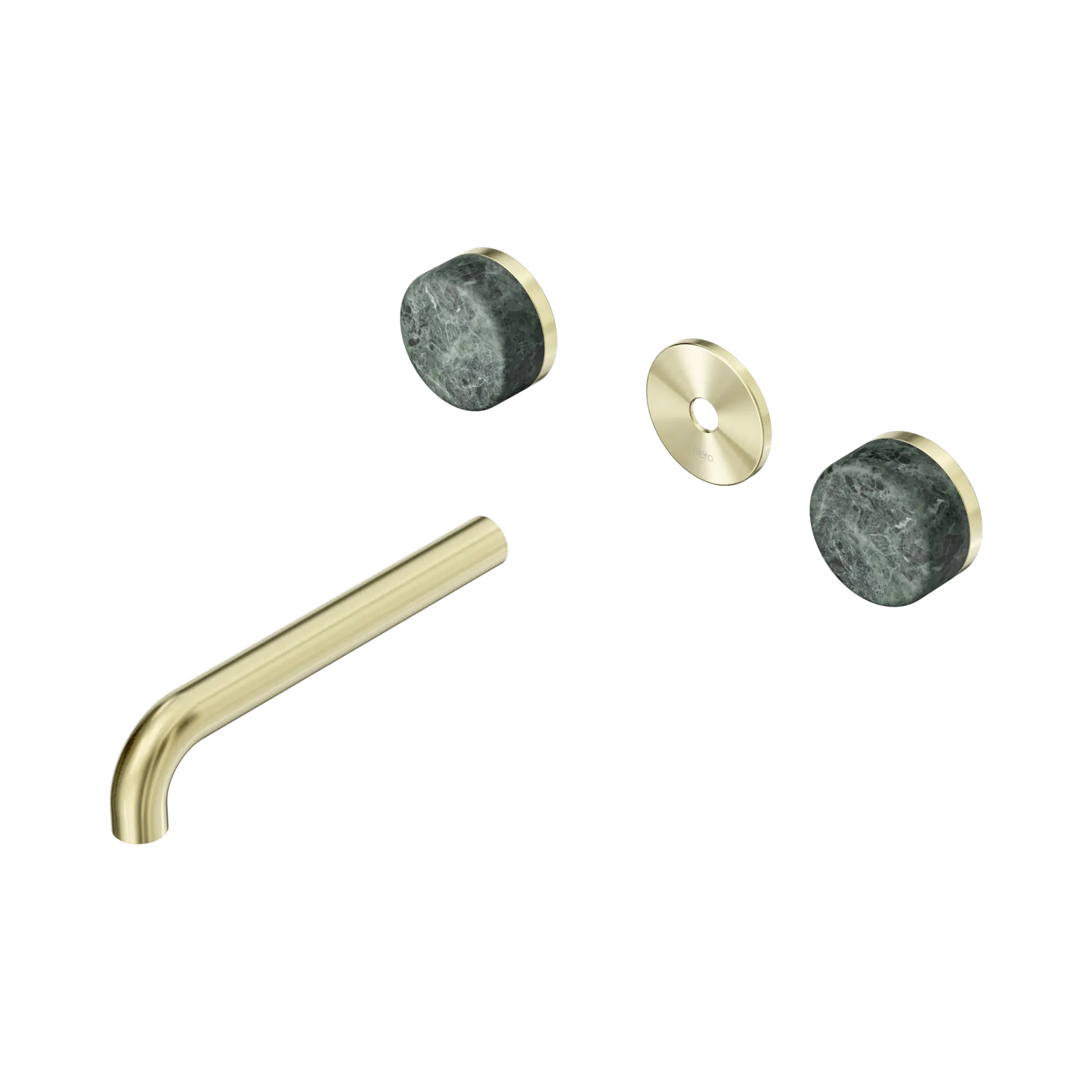 Serenity Wall Basin Set 185mm Spout With Verde Alpi Handle Trim Kit Only Brushed Gold