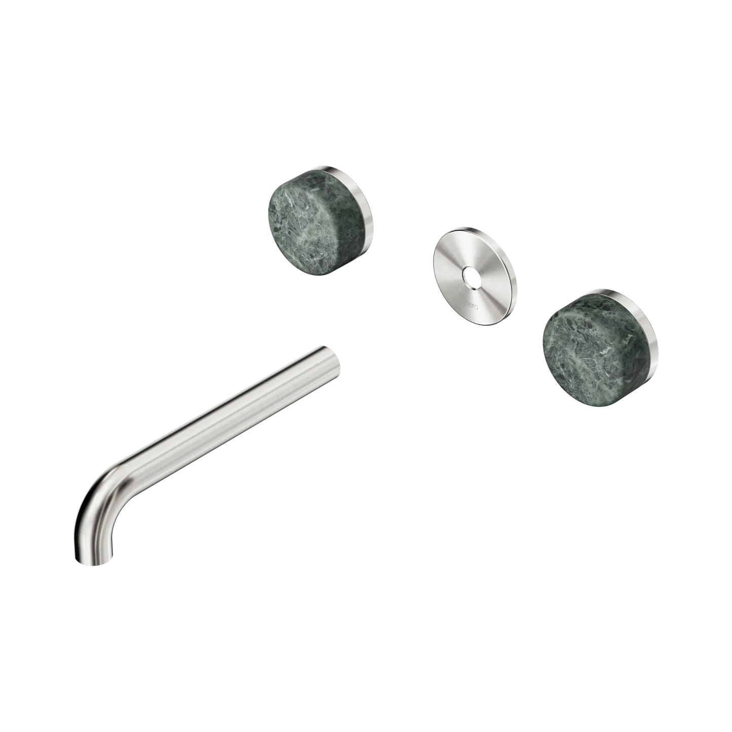Serenity Wall Basin Set 185mm Spout With Verde Alpi Handle Trim Kit Only Brushed Nickel