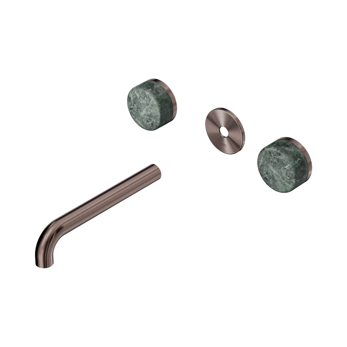 Serenity Wall Basin Set 185mm Spout With Verde Alpi Handle Trim Kit Only Brushed Bronze