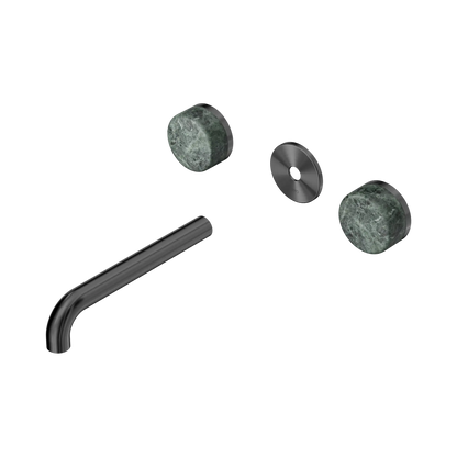 Serenity Wall Basin Set 185mm Spout With Verde Alpi Handle Trim Kit Only Gun Metal