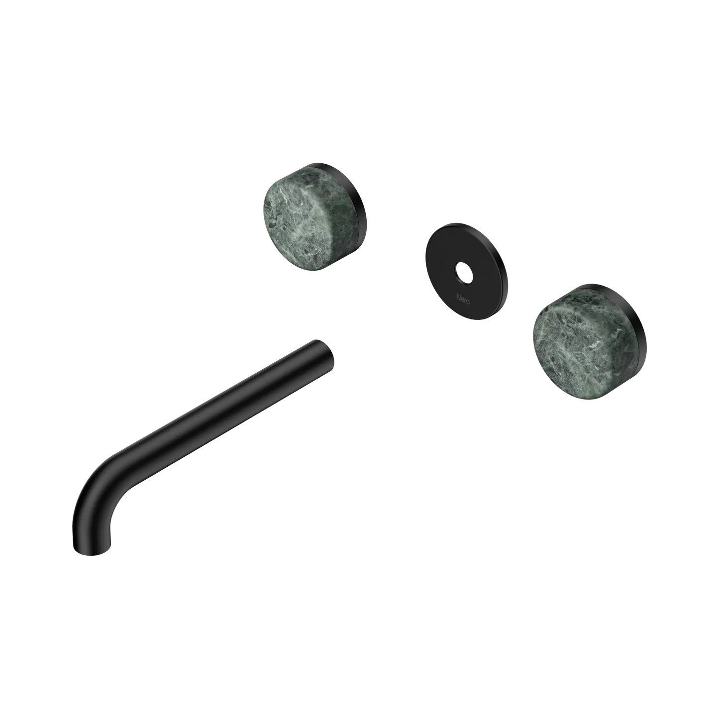 Serenity Wall Basin Set 185mm Spout With Verde Alpi Handle Trim Kit Only Matte Black