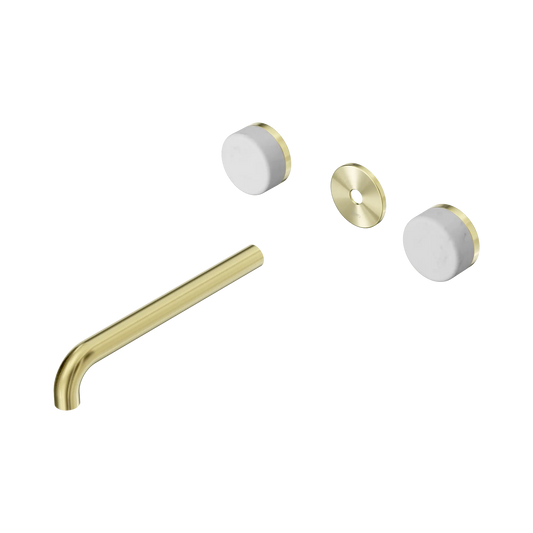 Serenity Wall Basin Set 220mm Spout With Carrara Handle Trim Kit Only Brushed Gold