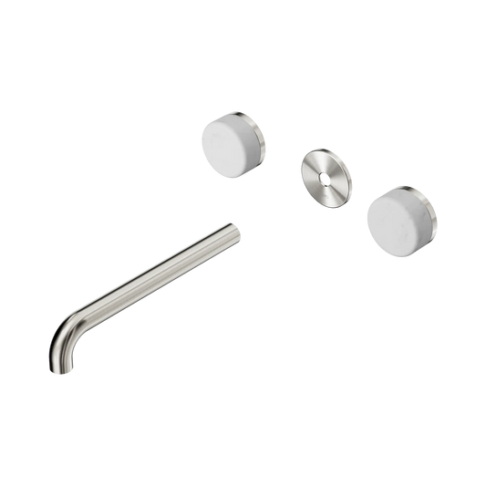 Serenity Wall Basin Set 220mm Spout With Carrara Handle Trim Kit Only Brushed Nickel