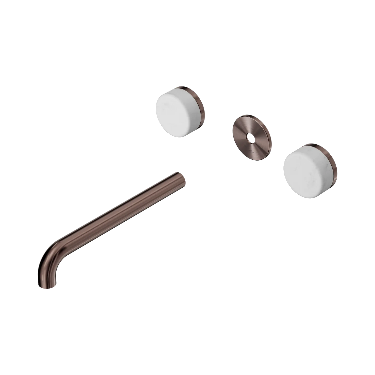 Serenity Wall Basin Set 220mm Spout With Carrara Handle Trim Kit Only Brushed Bronze