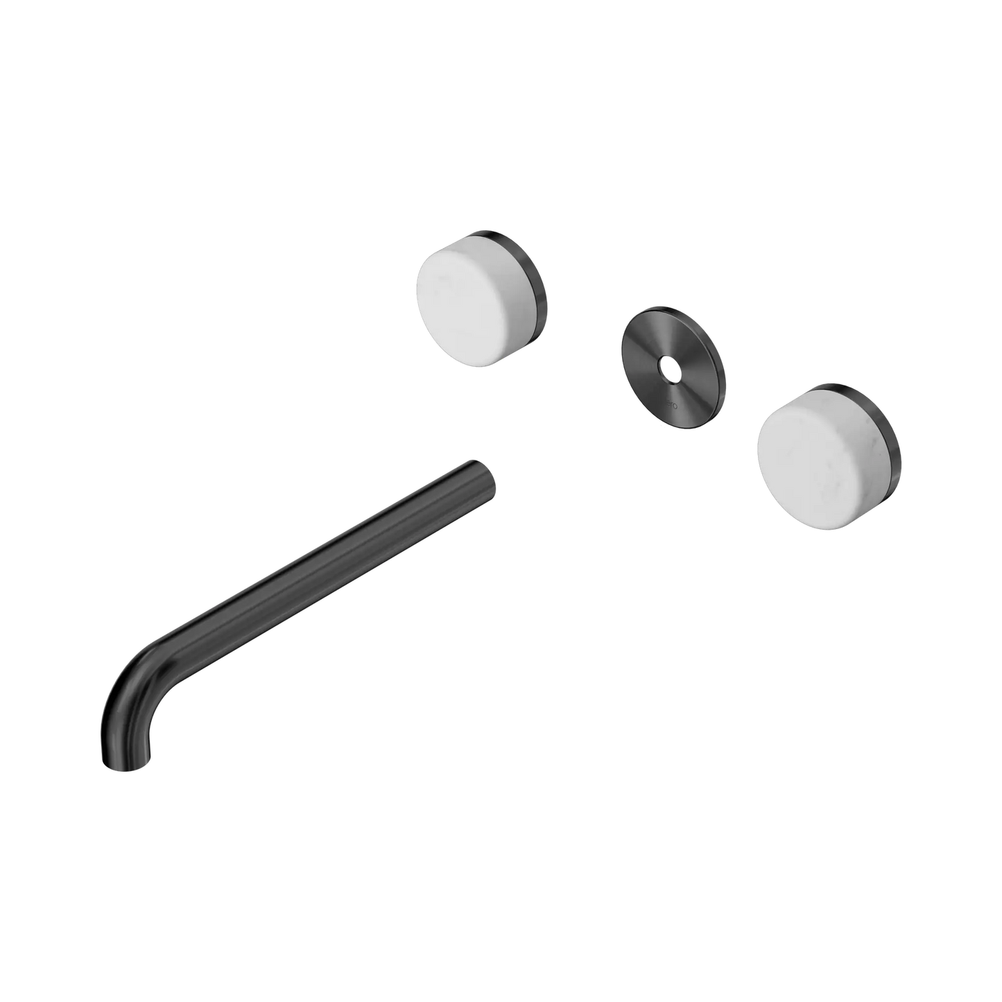 Serenity Wall Basin Set 220mm Spout With Carrara Handle Trim Kit Only Gun Metal