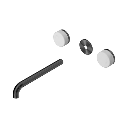 Serenity Wall Basin Set 220mm Spout With Carrara Handle Trim Kit Only Gun Metal