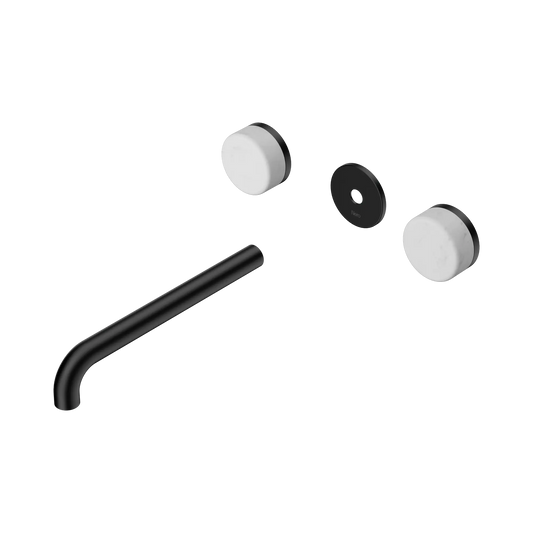 Serenity Wall Basin Set 220mm Spout With Carrara Handle Trim Kit Only Matte Black