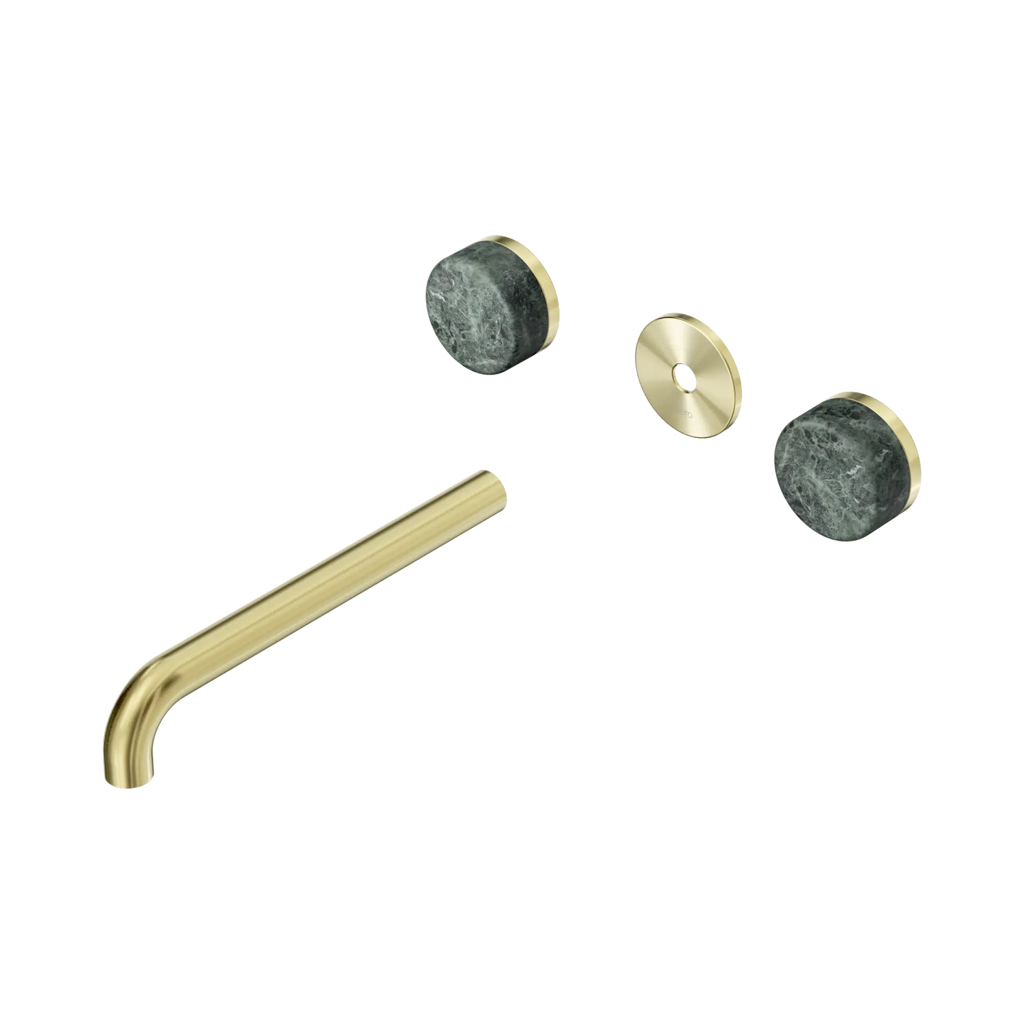 Serenity Wall Basin Set 220mm Spout With Verde Alpi Handle Trim Kit Only Brushed Gold
