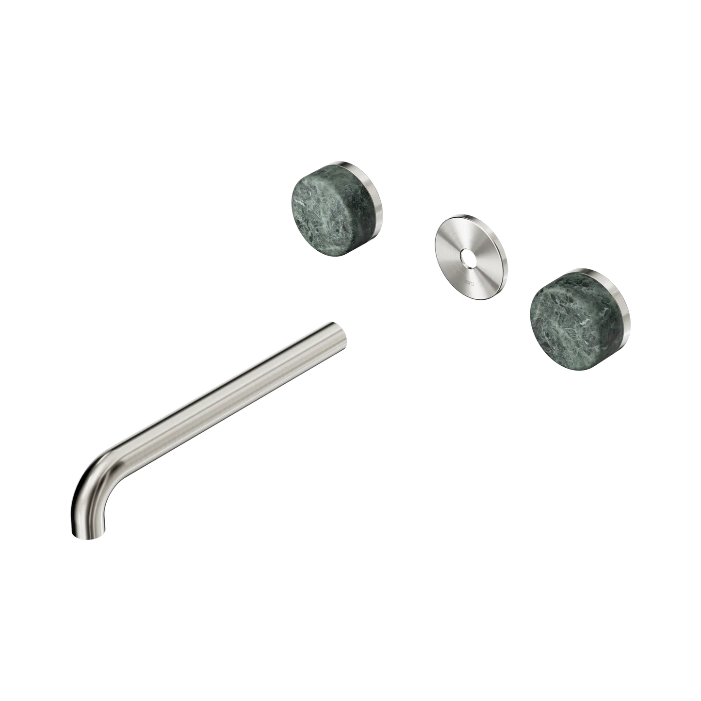 Serenity Wall Basin Set 220mm Spout With Verde Alpi Handle Trim Kit Only Brushed Nickel