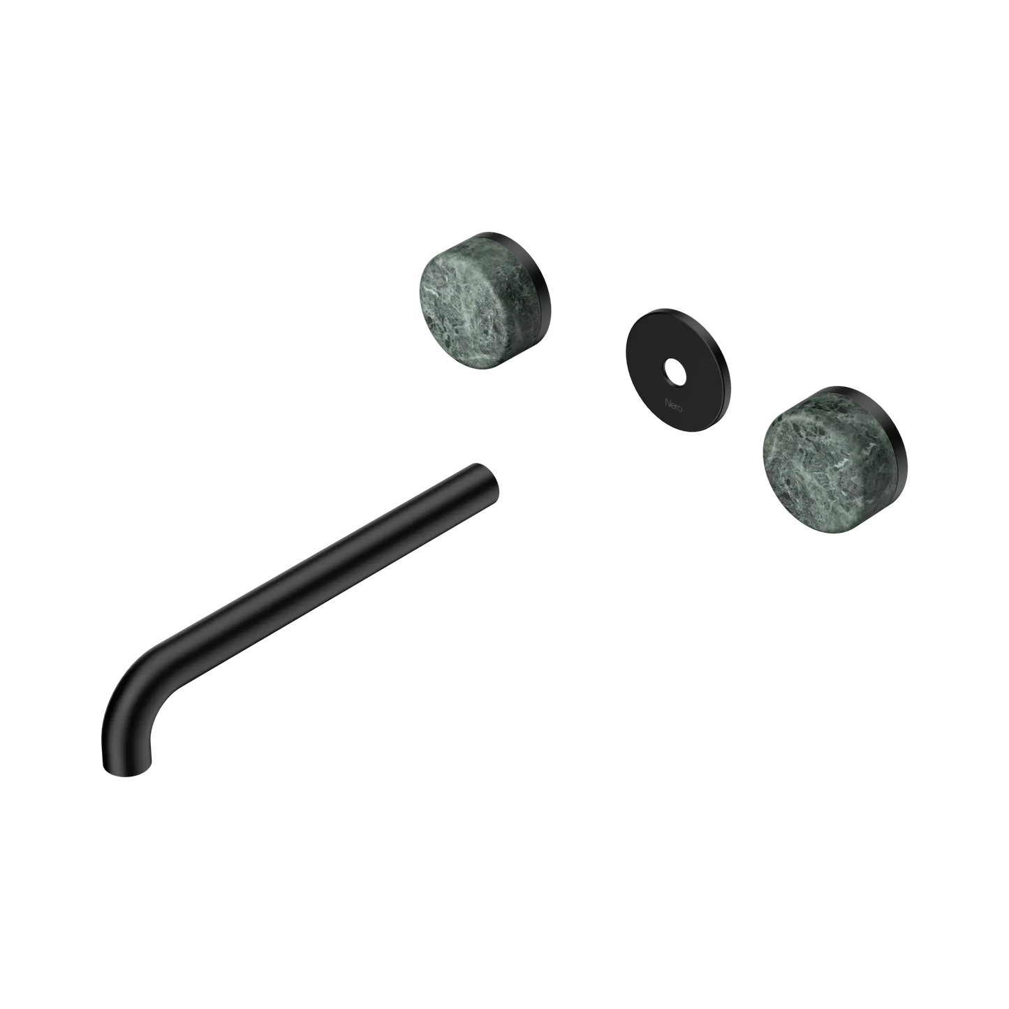 Serenity Wall Basin Set 220mm Spout With Verde Alpi Handle Trim Kit Only Matte Black