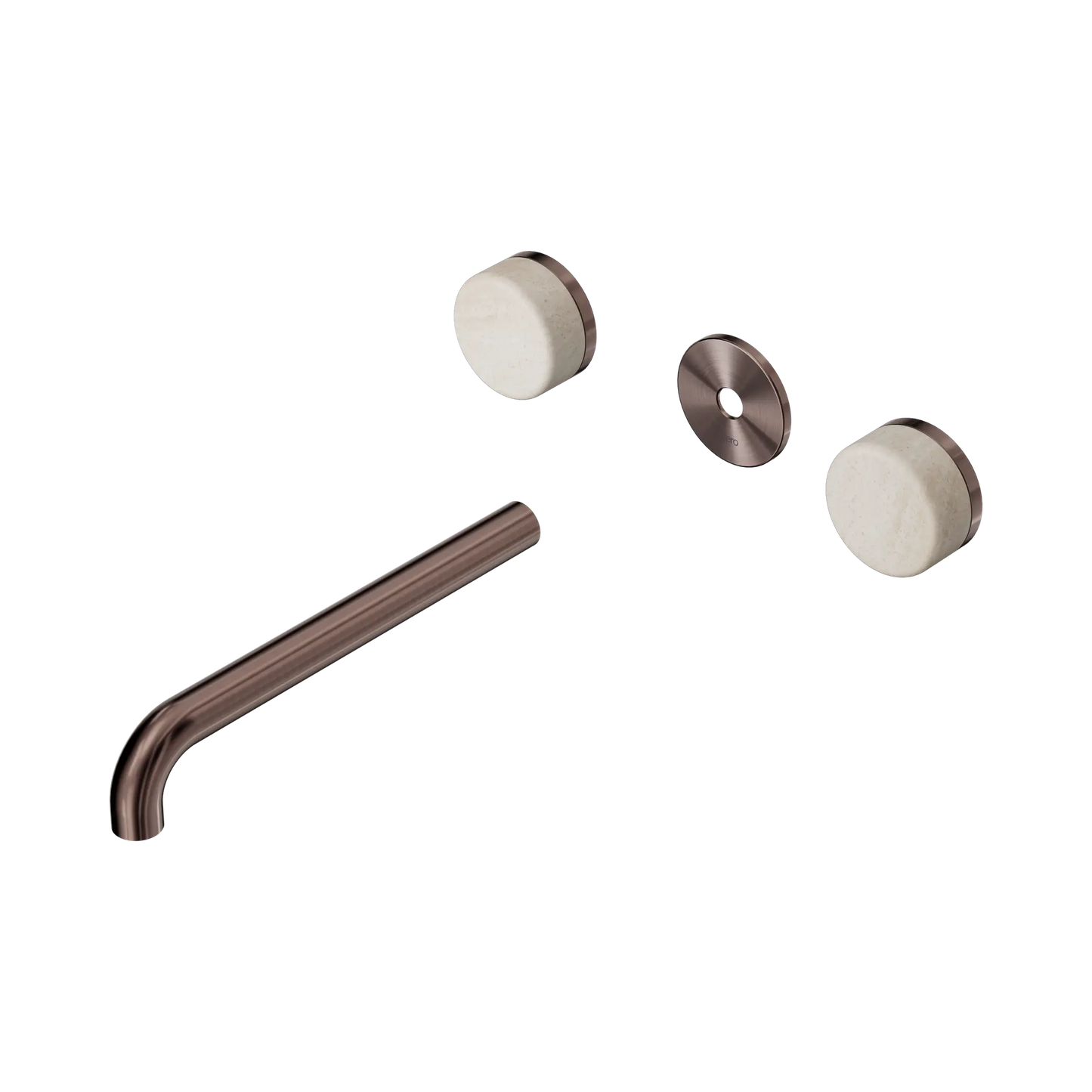 Serenity Wall Basin Set 220mm Spout With Rome Travertine Handle Trim Kit Only Brushed Bronze