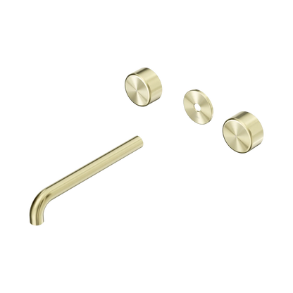 Serenity Wall Basin Set 220mm Spout With Metal Handle Trim Kit Only Brushed Gold