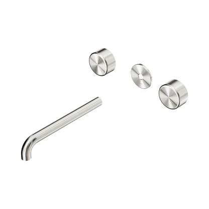 Serenity Wall Basin Set 220mm Spout With Metal Handle Trim Kit Only Brushed Nickel