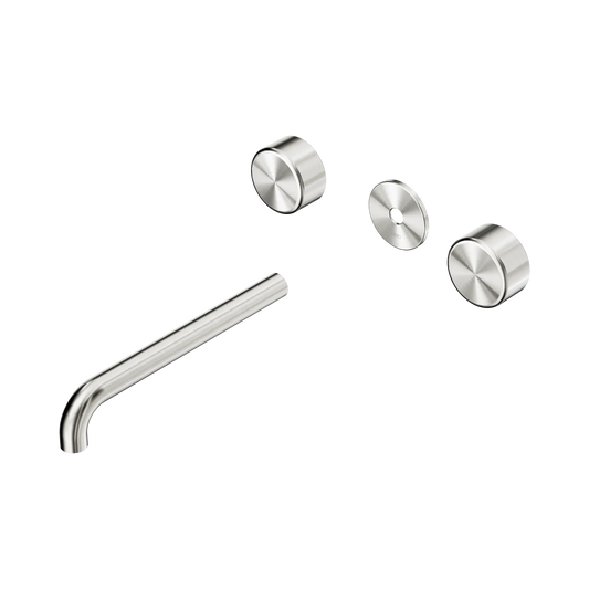 Serenity Wall Basin Set 220mm Spout With Metal Handle Trim Kit Only Brushed Nickel