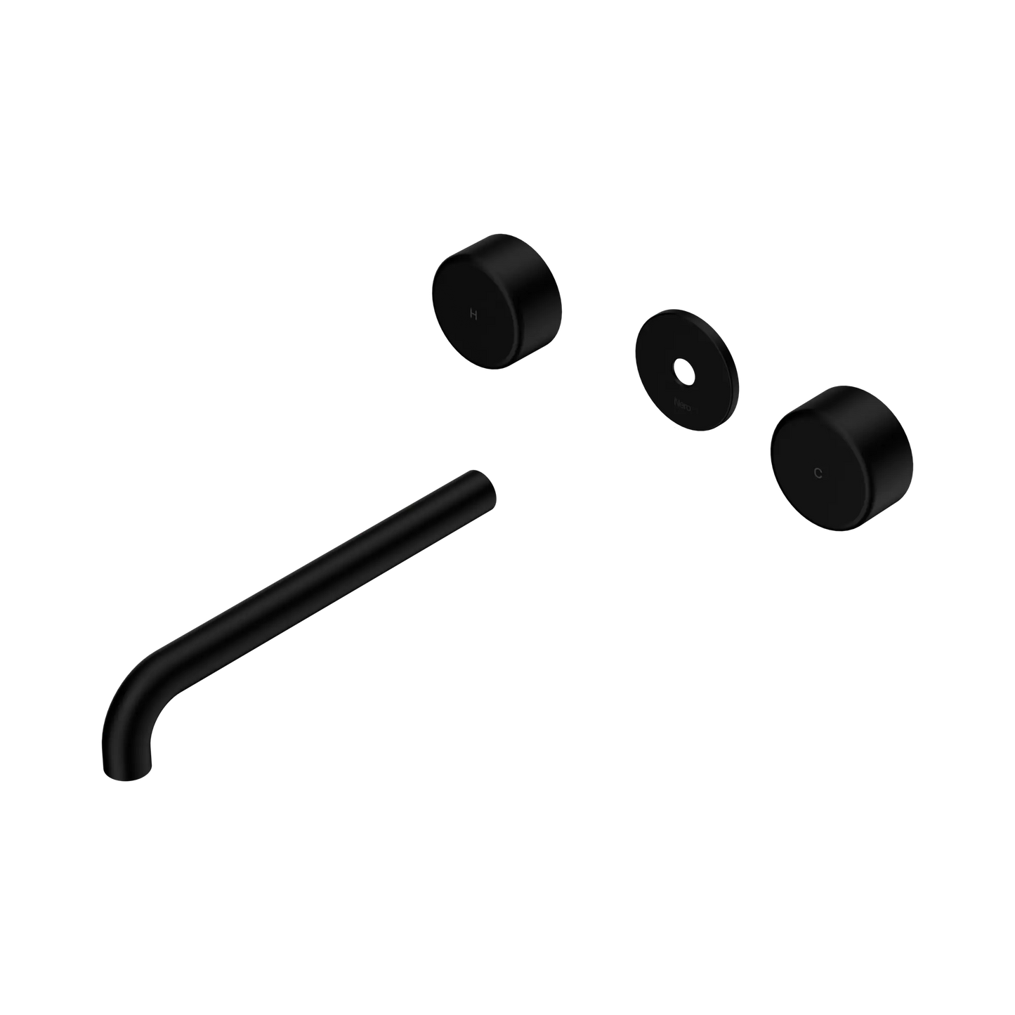 Serenity Wall Basin Set 220mm Spout With Metal Handle Trim Kit Only Matte Black