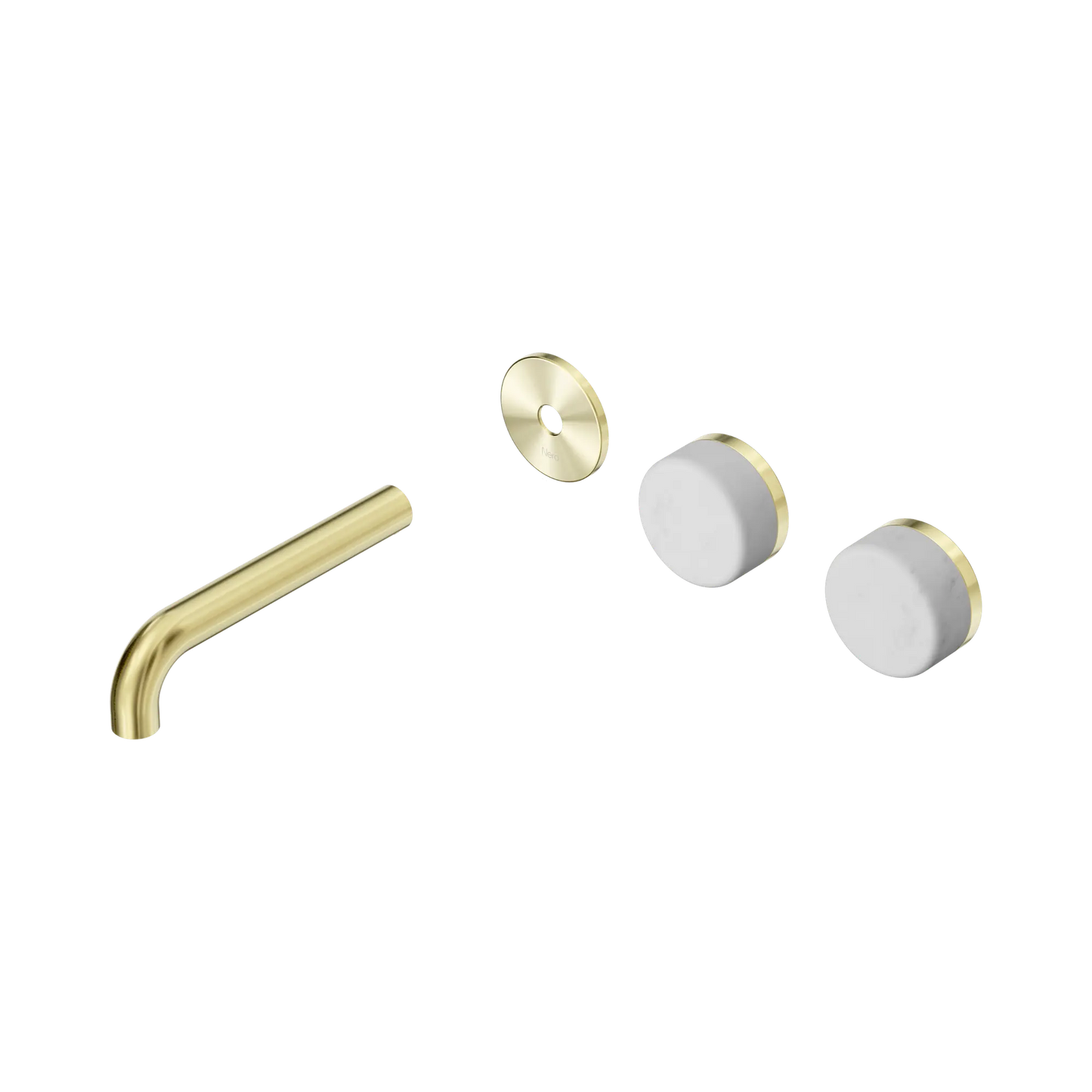 Serenity Wall Basin Set 160mm Offset Spout With Carrara Handle Trim Kit Only Brushed Gold