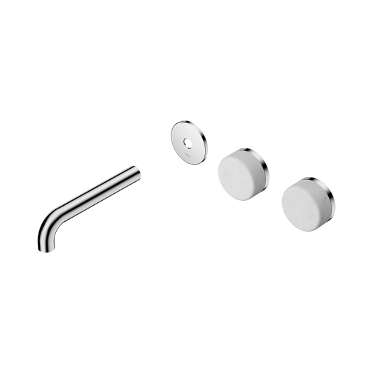 Serenity Wall Basin Set 160mm Offset Spout With Carrara Handle Trim Kit Only Chrome