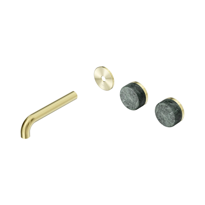 Serenity Wall Basin Set 160mm Offset Spout With Verde Alpi Handle Trim Kit Only Brushed Gold