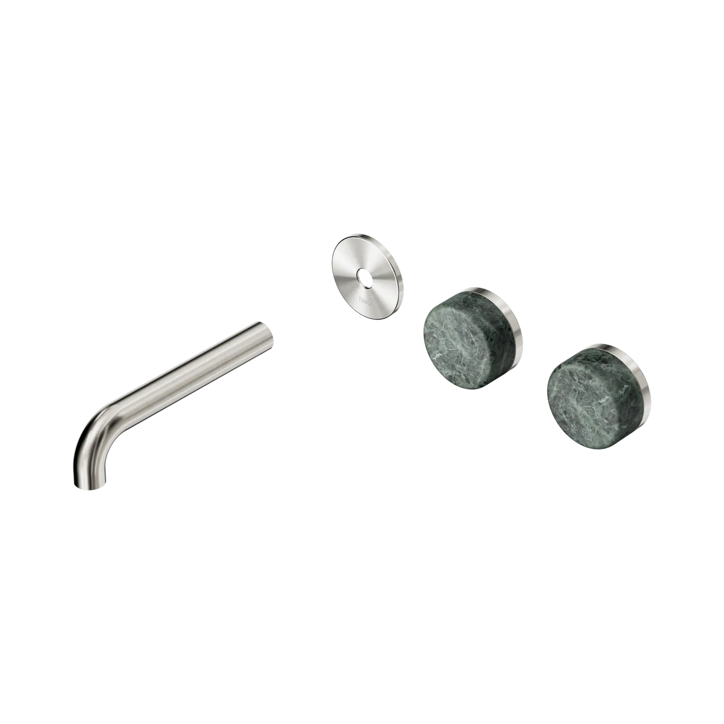 Serenity Wall Basin Set 160mm Offset Spout With Verde Alpi Handle Trim Kit Only Brushed Nickel