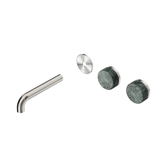 Serenity Wall Basin Set 160mm Offset Spout With Verde Alpi Handle Trim Kit Only Brushed Nickel