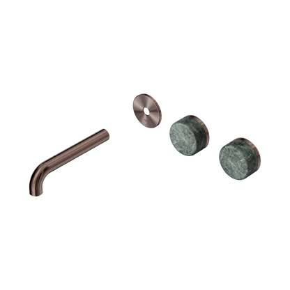 Serenity Wall Basin Set 160mm Offset Spout With Verde Alpi Handle Trim Kit Only Brushed Bronze