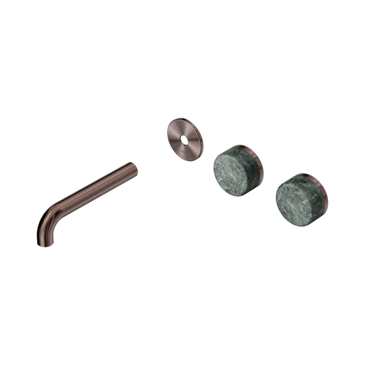 Serenity Wall Basin Set 160mm Offset Spout With Verde Alpi Handle Trim Kit Only Brushed Bronze