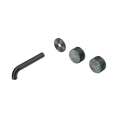 Serenity Wall Basin Set 160mm Offset Spout With Verde Alpi Handle Trim Kit Only Gun Metal