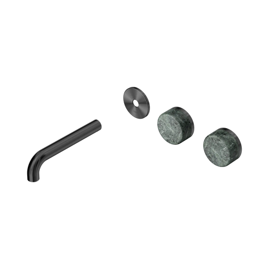 Serenity Wall Basin Set 160mm Offset Spout With Verde Alpi Handle Trim Kit Only Gun Metal
