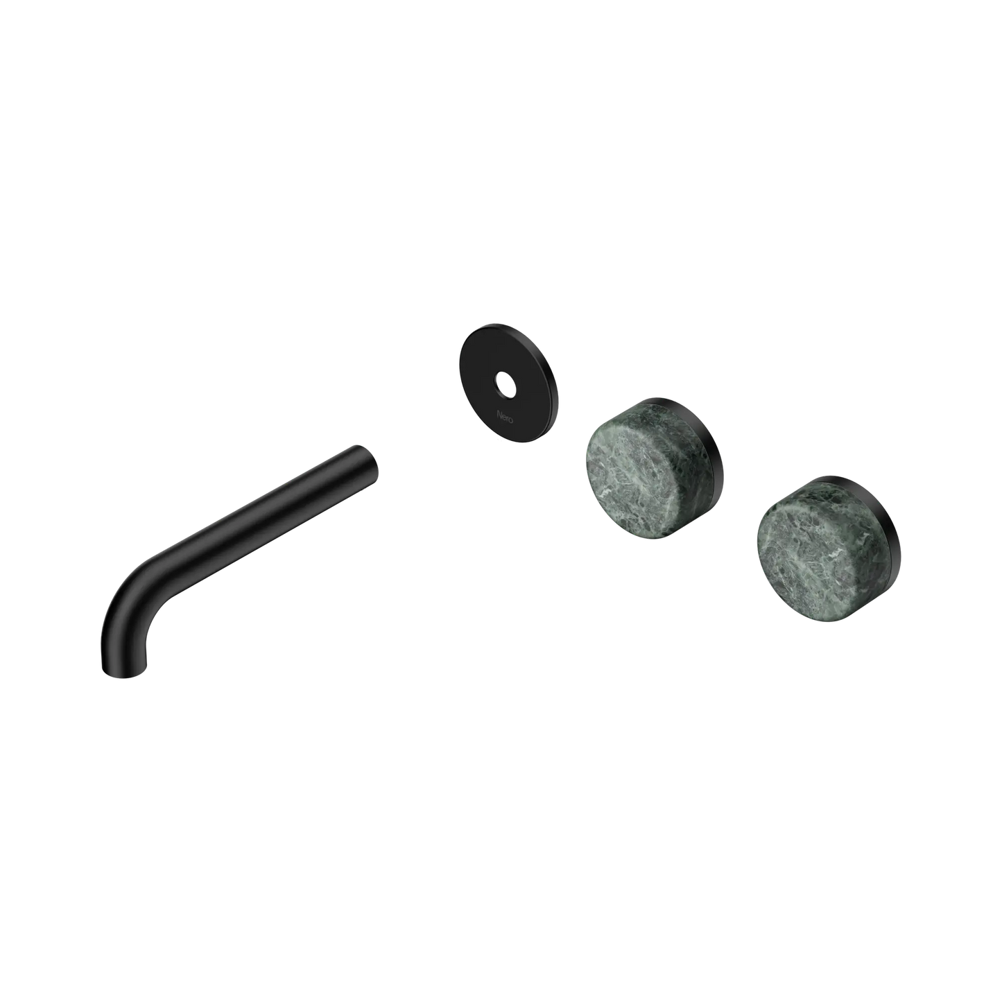Serenity Wall Basin Set 160mm Offset Spout With Verde Alpi Handle Trim Kit Only Matte Black