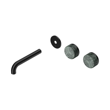 Serenity Wall Basin Set 160mm Offset Spout With Verde Alpi Handle Trim Kit Only Matte Black