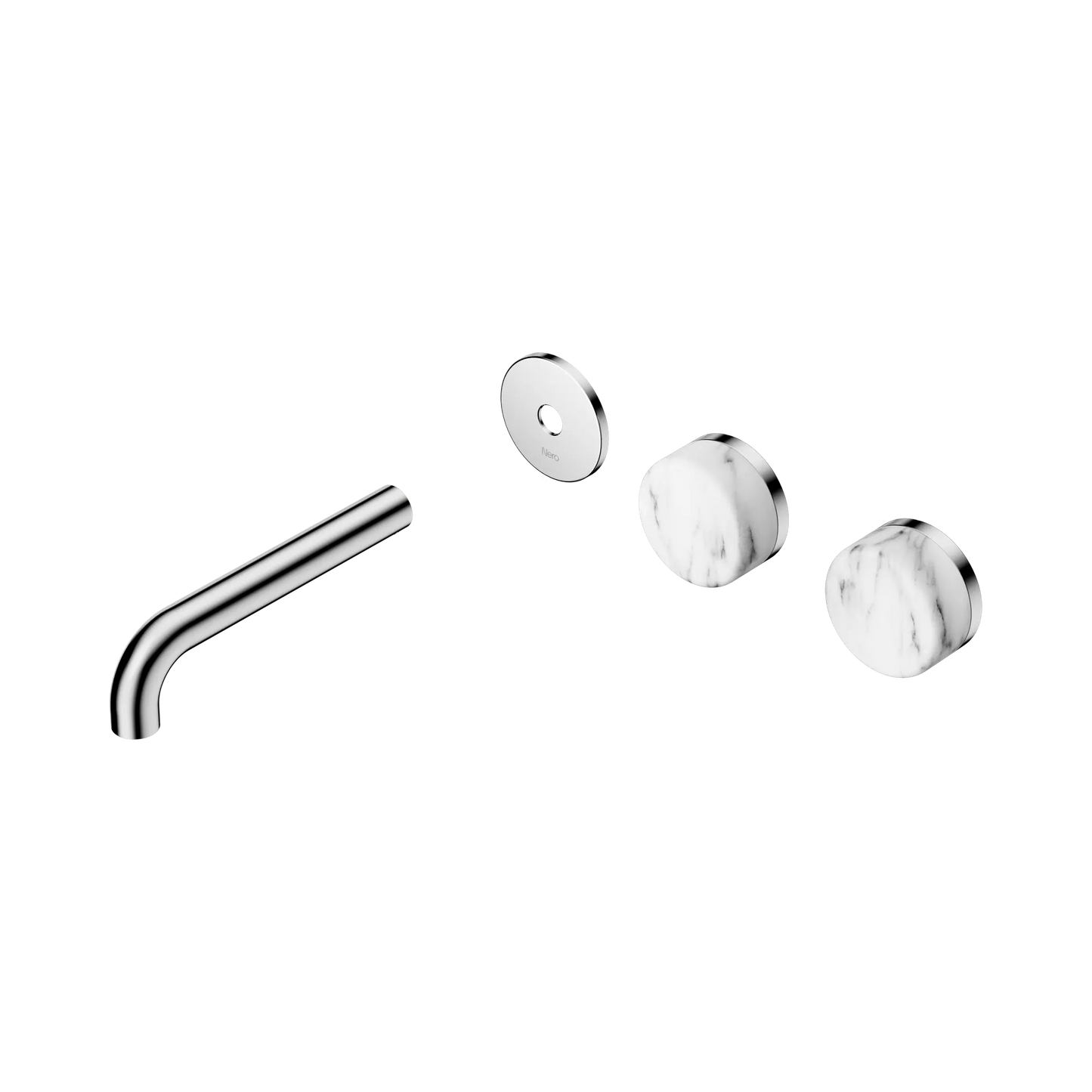 Serenity Wall Basin Set 160mm Offset Spout With Arabescato Corchia Handle Trim Kit Only Chrome