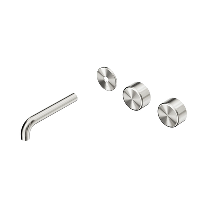 Serenity Wall Basin Set 160mm Offset Spout With Metal Handle Trim Kit Only Brushed Nickel