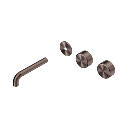 Serenity Wall Basin Set 160mm Offset Spout With Metal Handle Trim Kit Only Brushed Bronze