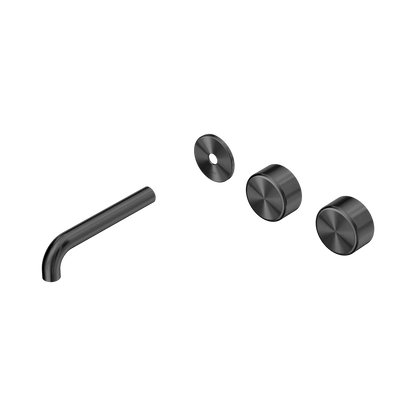 Serenity Wall Basin Set 160mm Offset Spout With Metal Handle Trim Kit Only Gun Metal