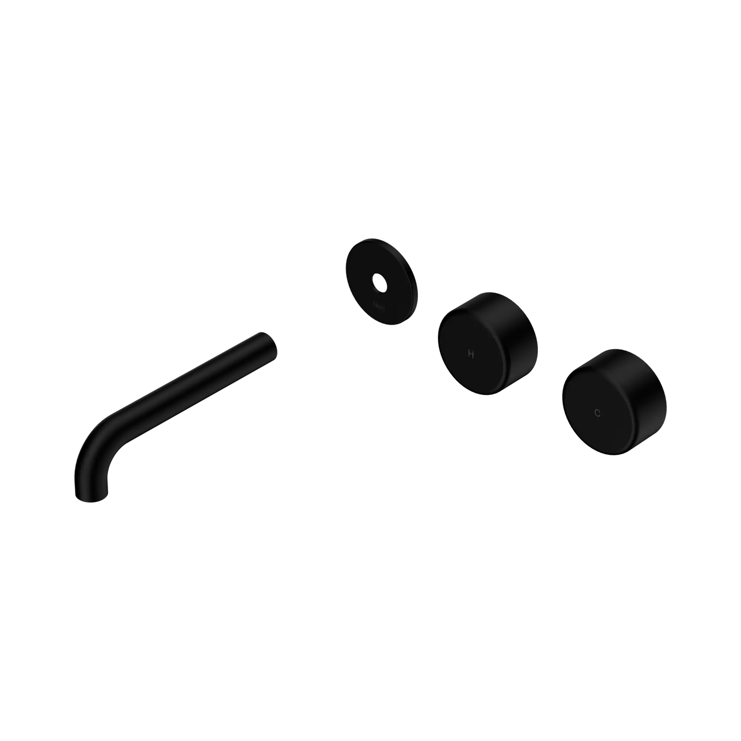 Serenity Wall Basin Set 160mm Offset Spout With Metal Handle Trim Kit Only Matte Black