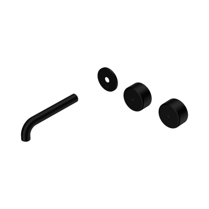 Serenity Wall Basin Set 160mm Offset Spout With Metal Handle Trim Kit Only Matte Black