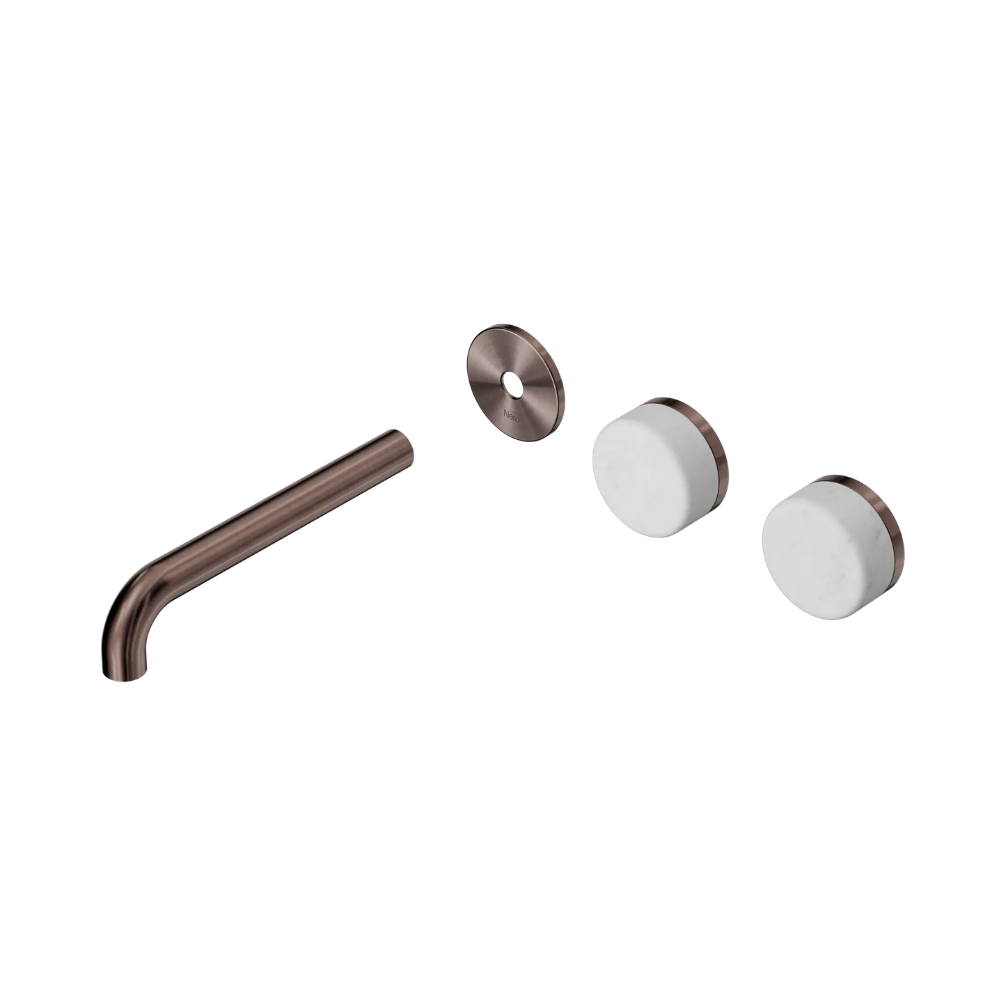 Serenity Wall Basin Set 185mm Offset Spout With Carrara Handle Trim Kit Only Brushed Bronze