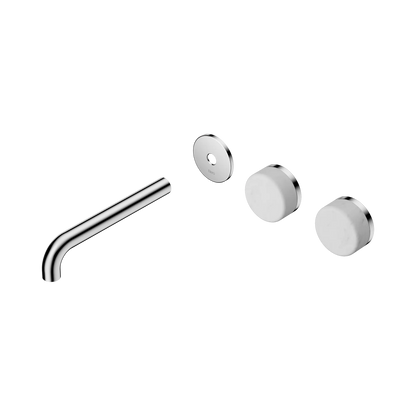 Serenity Wall Basin Set 185mm Offset Spout With Carrara Handle Trim Kit Only Chrome