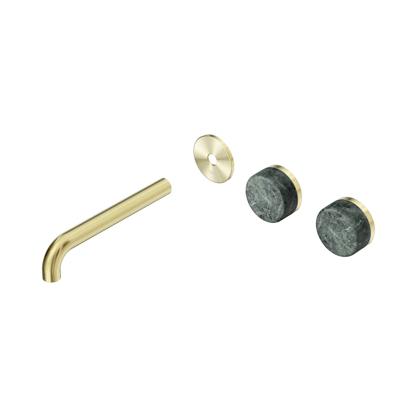 Serenity Wall Basin Set 185mm Offset Spout With Verde Alpi Handle Trim Kit Only Brushed Gold